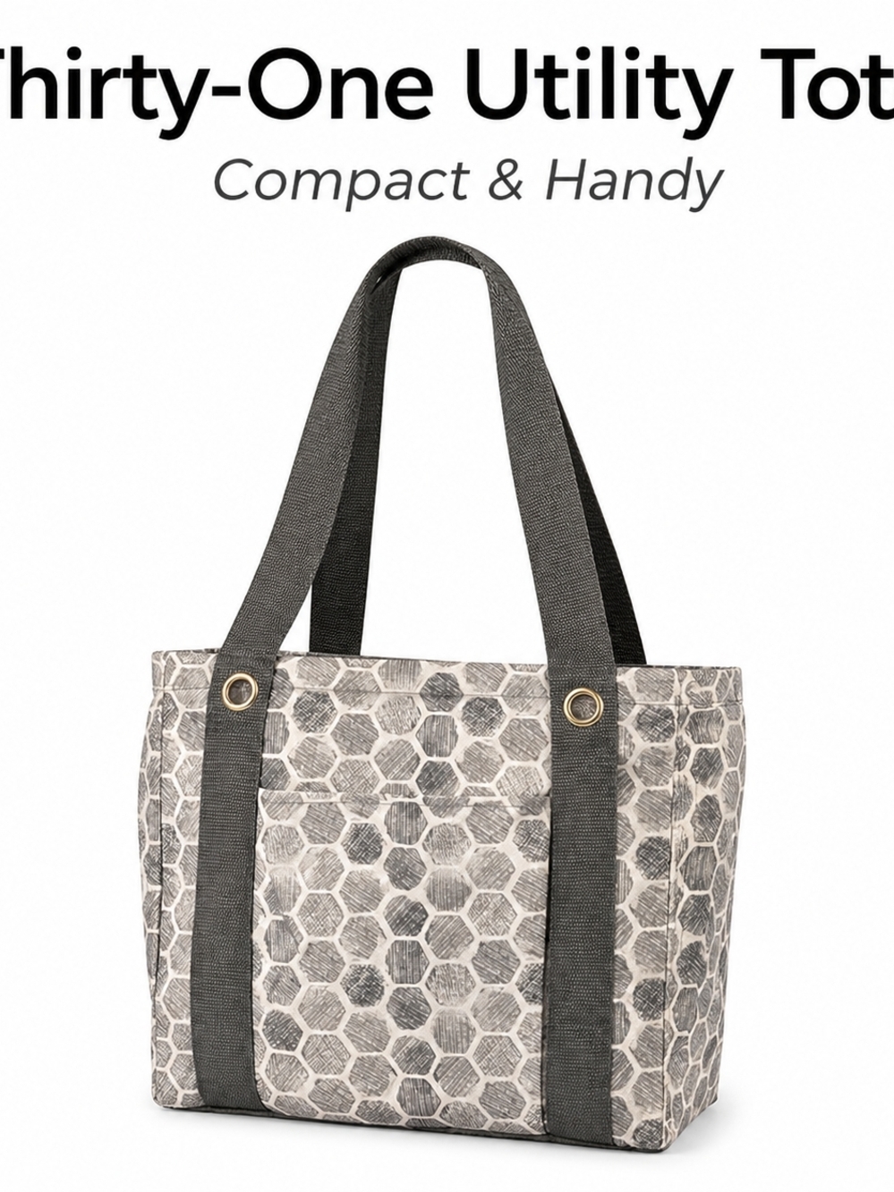 Thirty-one Small Gray Honeycomb Utility Tote